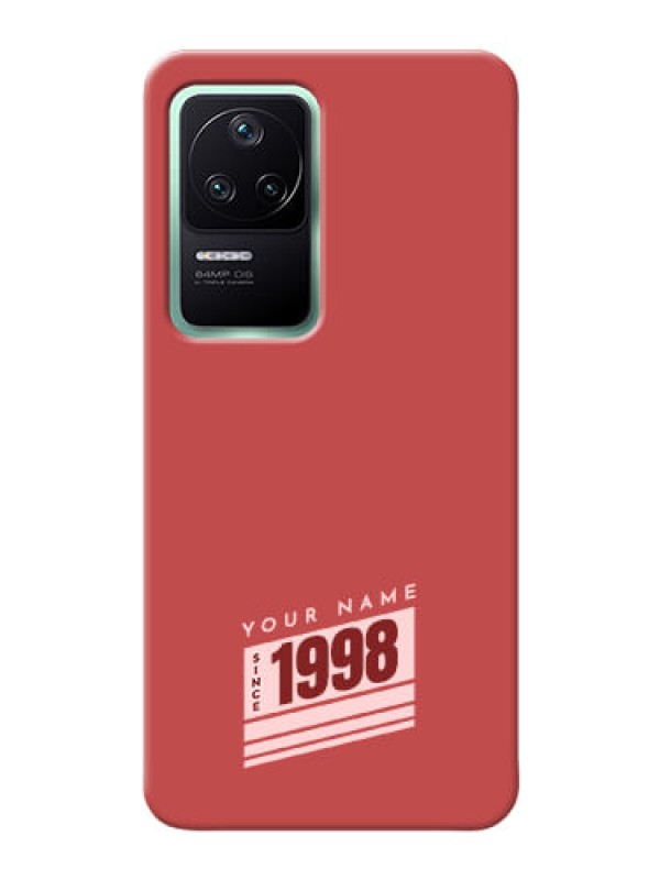 Custom Poco F4 5G Phone Back Covers: Red custom year of birth Design