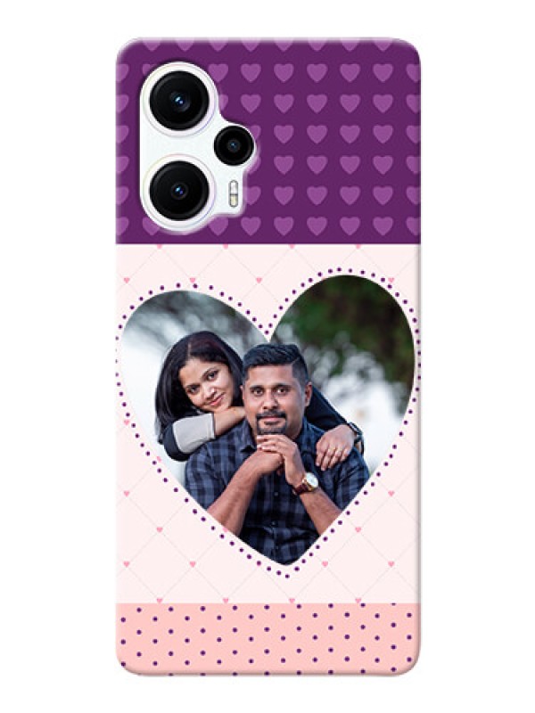 Custom Poco F5 Mobile Back Covers: Violet Love Dots Design