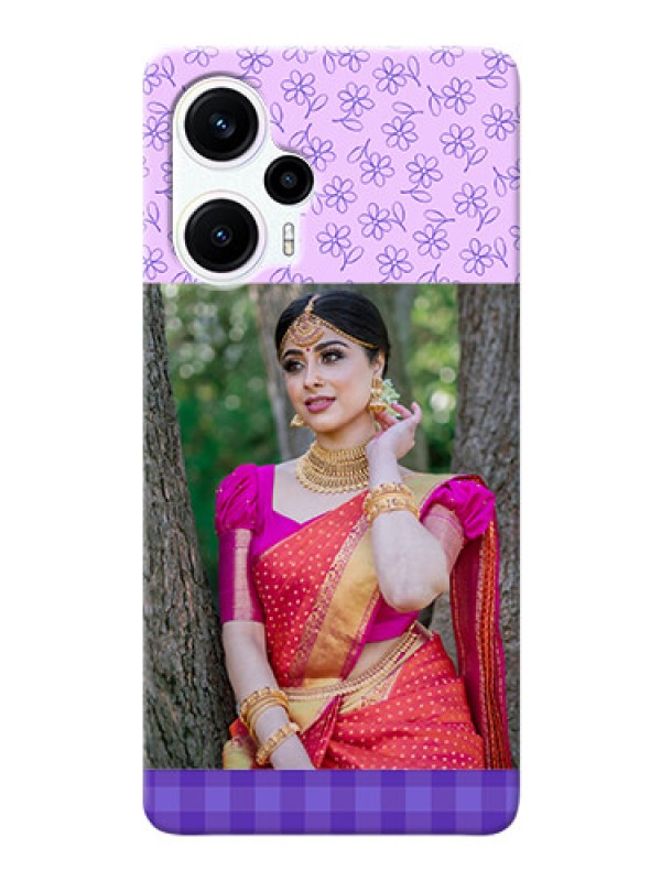 Custom Poco F5 Mobile Cases: Purple Floral Design