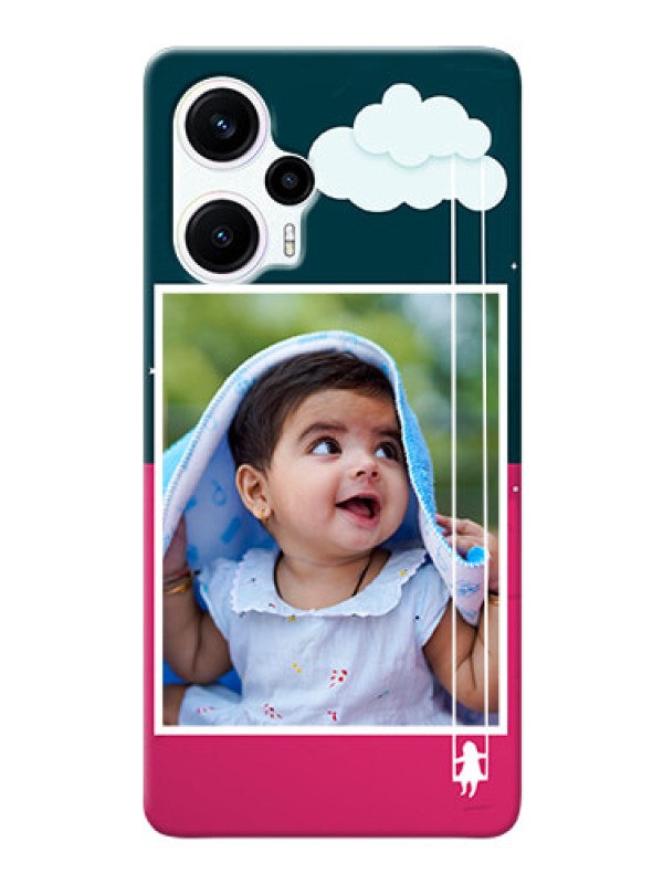 Custom Poco F5 custom phone covers: Cute Girl with Cloud Design