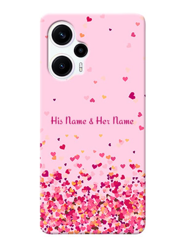 Custom Poco F5 Phone Back Covers: Floating Hearts Design