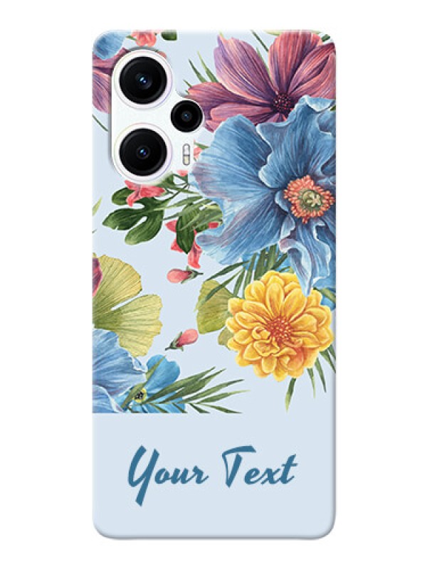 Custom Poco F5 Custom Phone Cases: Stunning Watercolored Flowers Painting Design