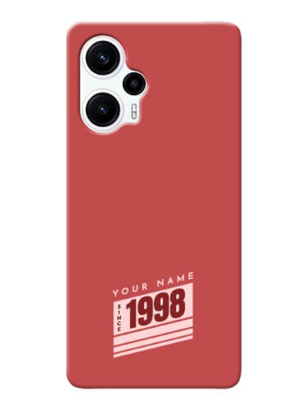 Custom Poco F5 Phone Back Covers: Red custom year of birth Design