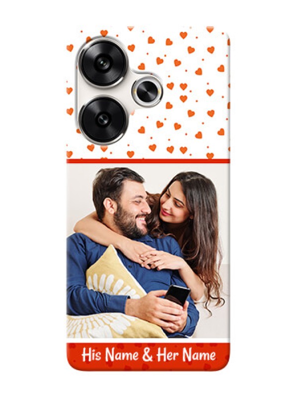 Custom Poco F6 5G Phone Back Covers: Orange Love Symbol Design
