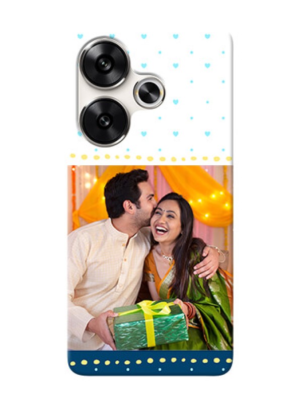 Custom Poco F6 5G Phone Covers: White and Blue Abstract Design