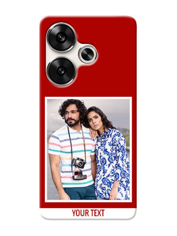 Custom Poco F6 5G mobile phone covers: Simple Red Color Design