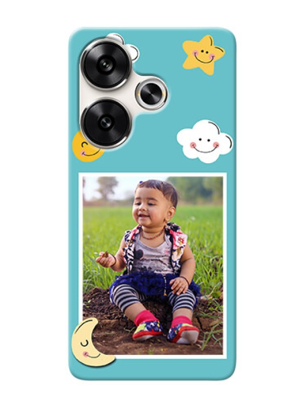 Custom Poco F6 5G Personalised Phone Cases: Smiley Kids Stars Design