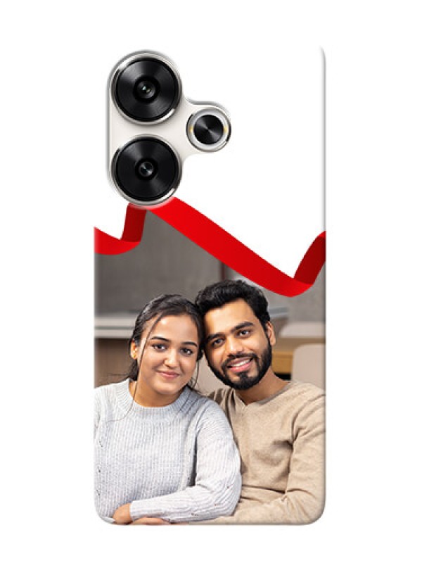 Custom Poco F6 5G custom phone cases: Red Ribbon Frame Design