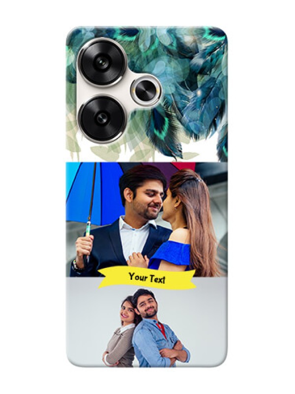 Custom Poco F6 5G Phone Cases: Image with Boho Peacock Feather Design