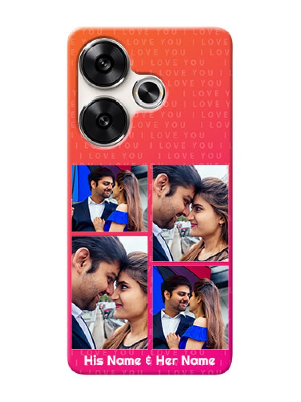 Custom Poco F6 5G custom back covers: I Love You Pink Design