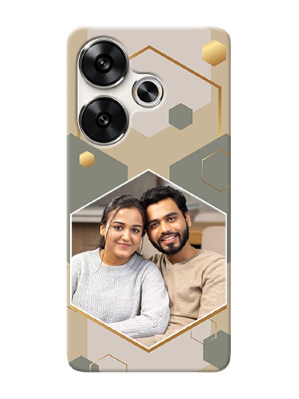 Custom Poco F6 5G Photo Printing on Case with Stylish Hexagon Pattern Design