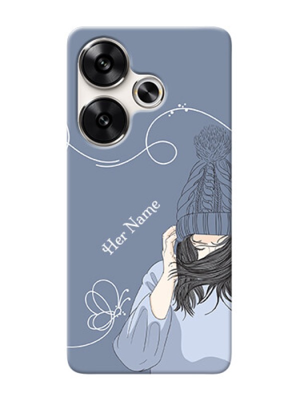 Custom Poco F6 5G Custom Mobile Case with Girl in winter outfit Design