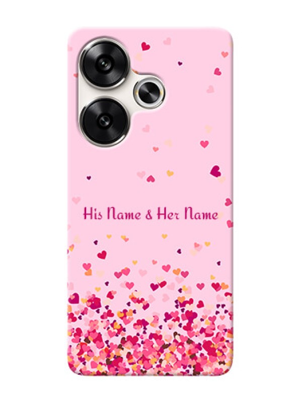 Custom Poco F6 5G Photo Printing on Case with Floating Hearts Design