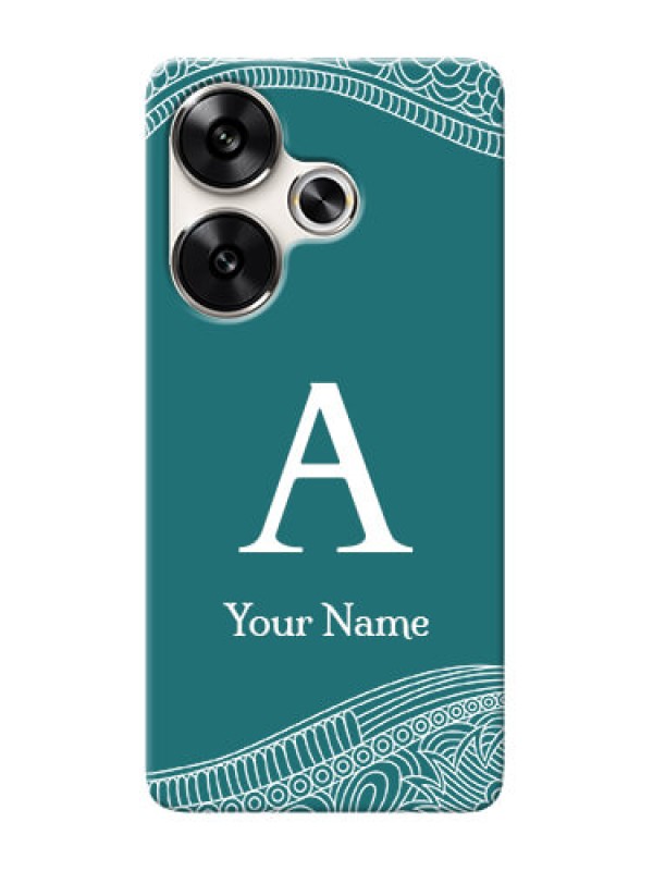 Custom Poco F6 5G Personalized Phone Case with line art pattern with custom name Design