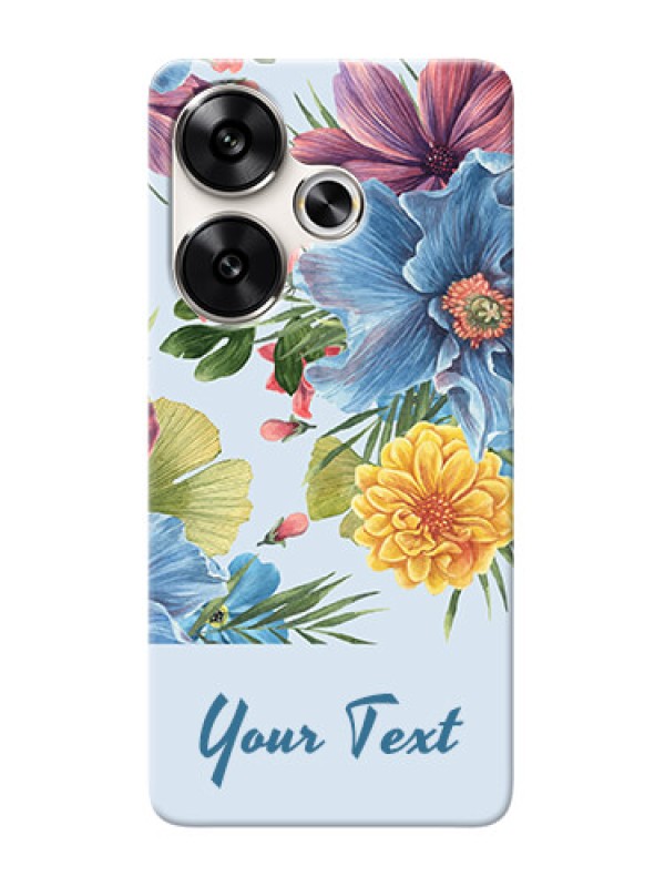 Custom Poco F6 5G Custom Mobile Case with Stunning Watercolored Flowers Painting Design