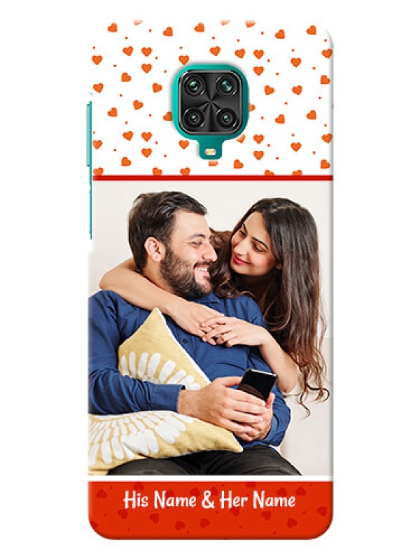 Custom Poco M2 Pro Phone Back Covers: Orange Love Symbol Design