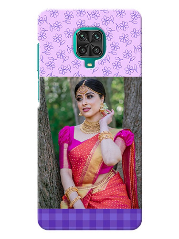 Custom Poco M2 Pro Mobile Cases: Purple Floral Design