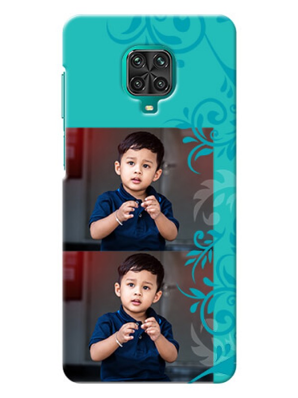 Custom Poco M2 Pro Mobile Cases with Photo and Green Floral Design 