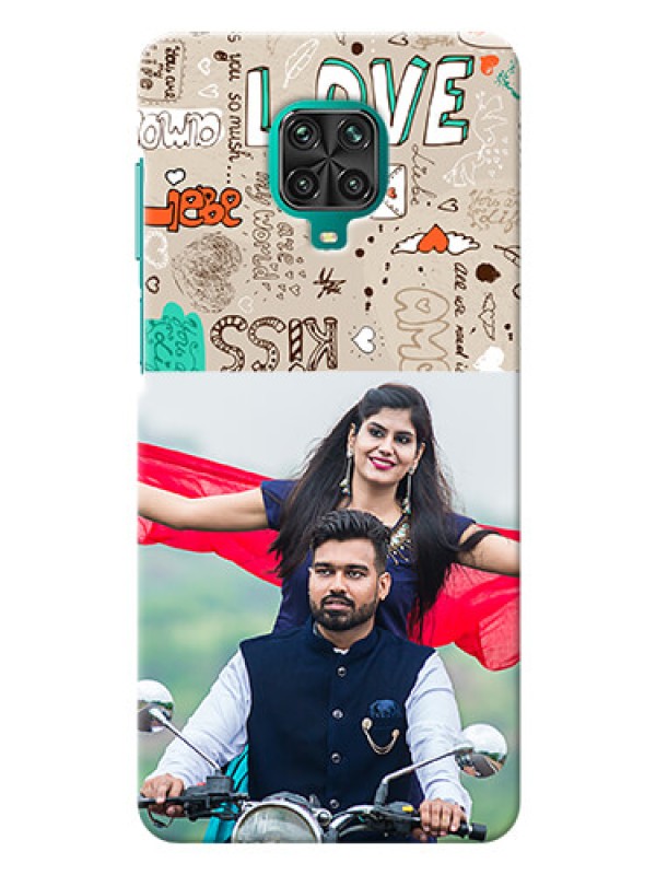 Custom Poco M2 Pro Personalised mobile covers: Love Doodle Pattern 