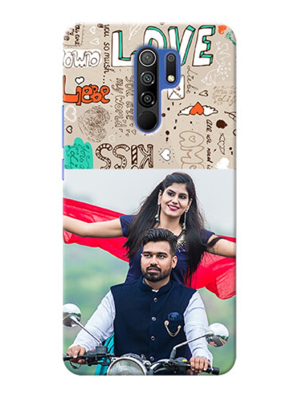 Custom Poco M2 Personalised mobile covers: Love Doodle Pattern 