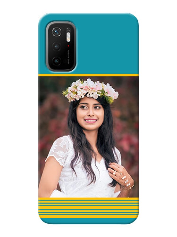 Custom Poco M3 Pro 5G personalized phone covers: Yellow & Blue Design 