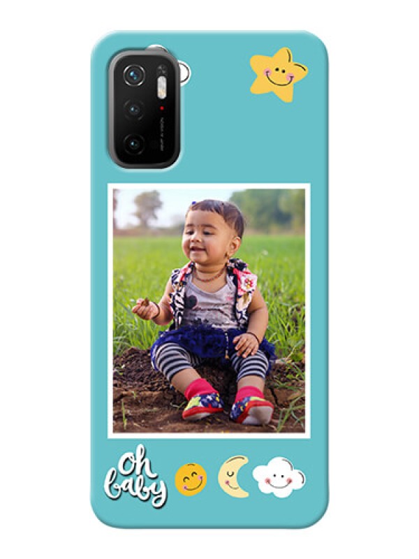 Custom Poco M3 Pro 5G Personalised Phone Cases: Smiley Kids Stars Design