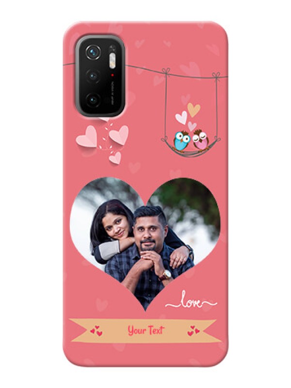 Custom Poco M3 Pro 5G custom phone covers: Peach Color Love Design 