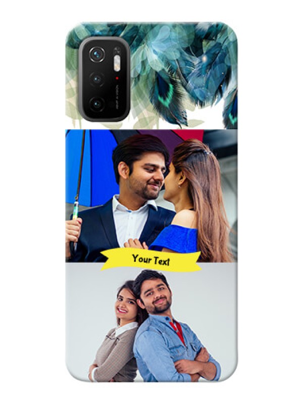 Custom Poco M3 Pro 5G Phone Cases: Image with Boho Peacock Feather Design