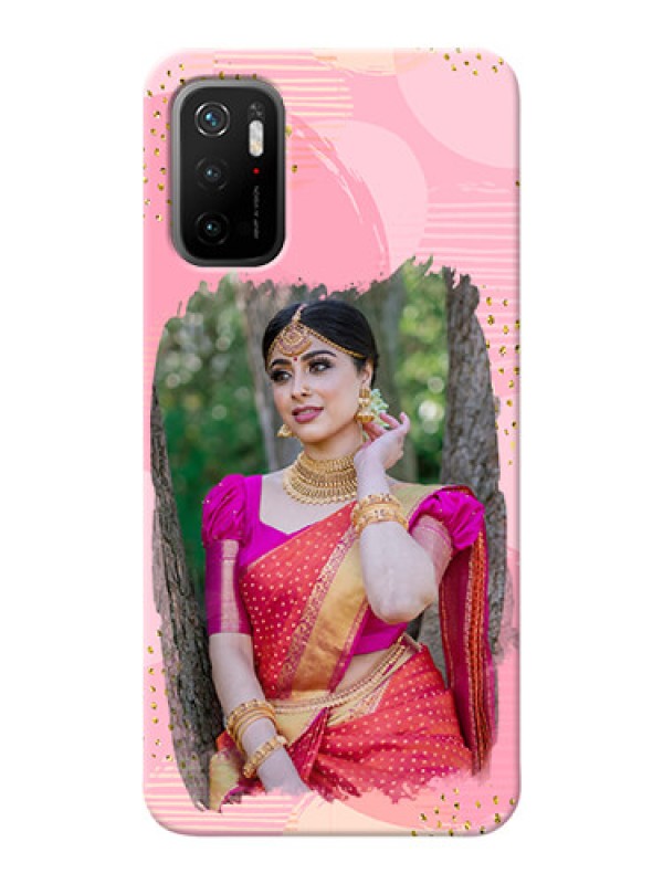 Custom Poco M3 Pro 5G Phone Covers for Girls: Gold Glitter Splash Design