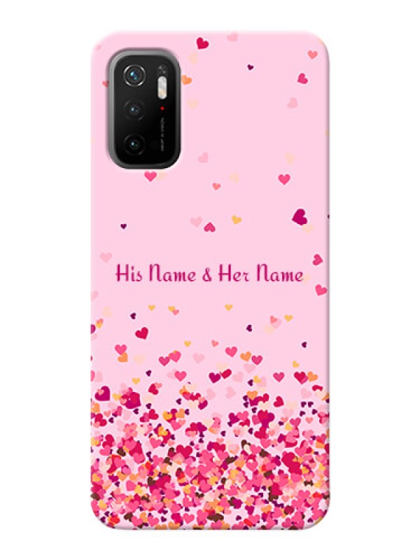 Custom Poco M3 Pro 5G Phone Back Covers: Floating Hearts Design