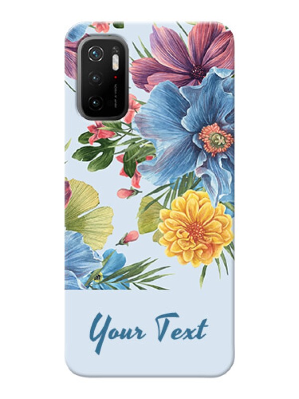 Custom Poco M3 Pro 5G Custom Phone Cases: Stunning Watercolored Flowers Painting Design