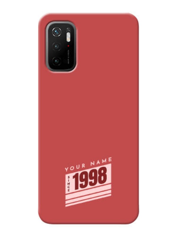 Custom Poco M3 Pro 5G Phone Back Covers: Red custom year of birth Design