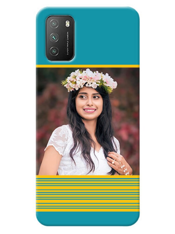 Custom Poco M3 personalized phone covers: Yellow & Blue Design 
