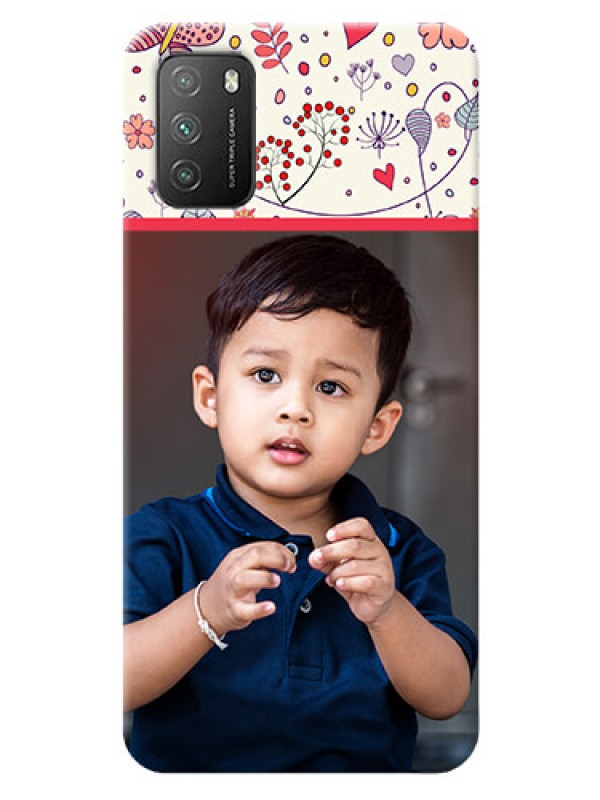 Custom Poco M3 phone back covers: Premium Floral Design