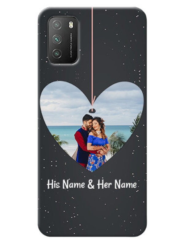 Custom Poco M3 custom phone cases: Hanging Heart Design