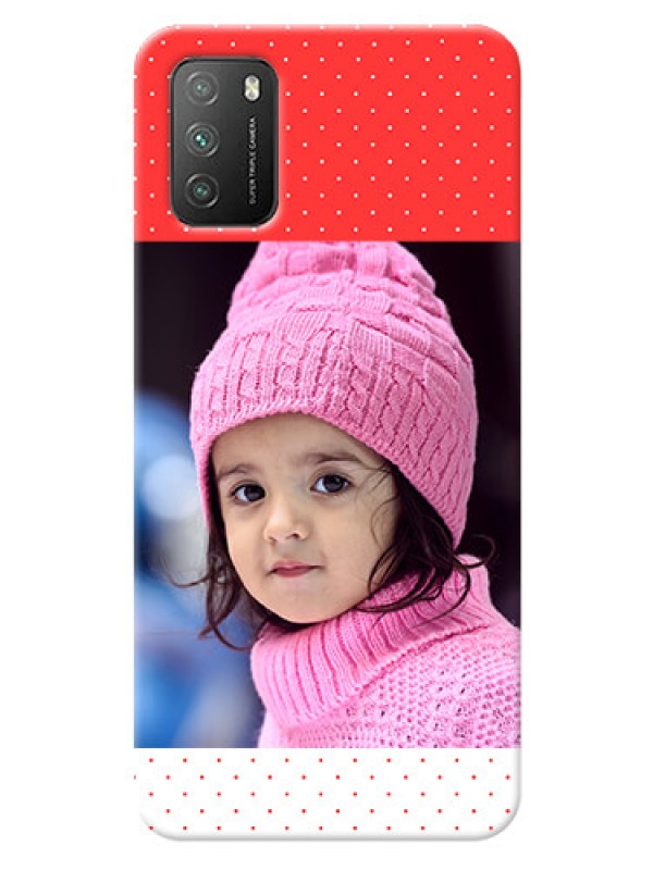 Custom Poco M3 personalised phone covers: Red Pattern Design