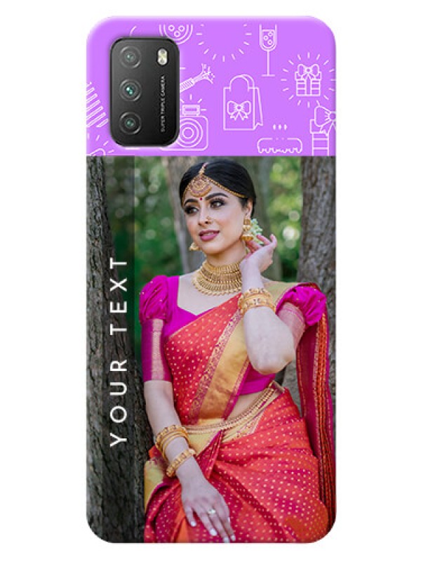 Custom Poco M3 Personalized Phone Cases: Birthday Icons Design