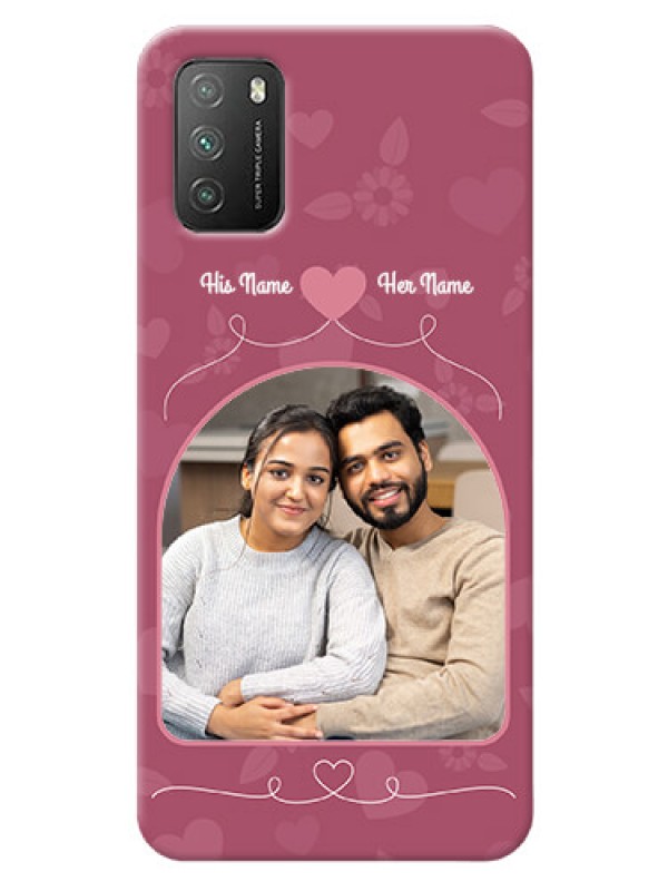 Custom Poco M3 mobile phone covers: Love Floral Design