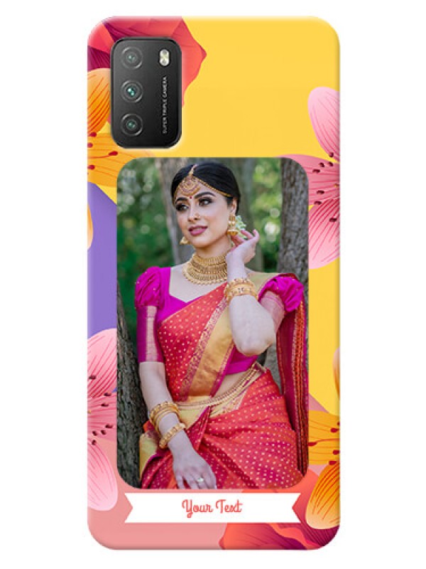 Custom Poco M3 Mobile Covers: 3 Image With Vintage Floral Design