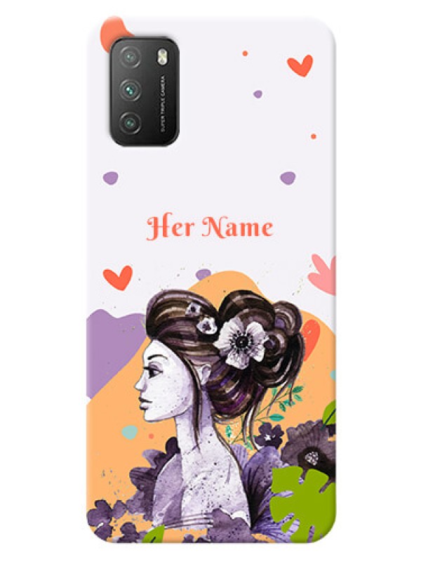 Custom Poco M3 Custom Mobile Case with Woman And Nature Design