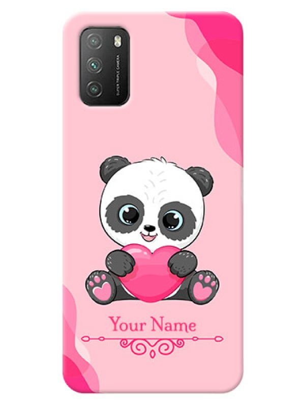 Custom Poco M3 Mobile Back Covers: Cute Panda Design