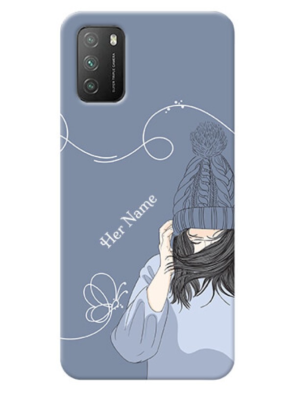 Custom Poco M3 Custom Mobile Case with Girl in winter outfit Design