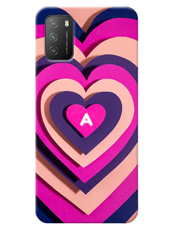 Custom Poco M3 Custom Mobile Case with Cute Heart Pattern Design