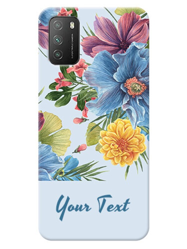 Custom Poco M3 Custom Phone Cases: Stunning Watercolored Flowers Painting Design