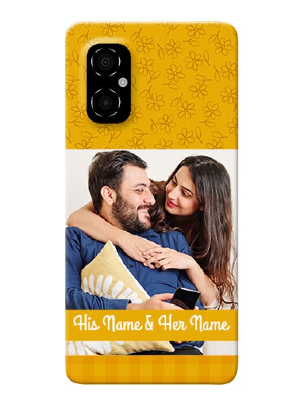 Custom Poco M4 5G mobile phone covers: Yellow Floral Design