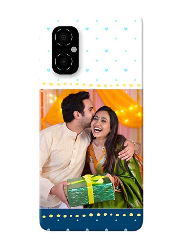 Custom Poco M4 5G Phone Covers: White and Blue Abstract Design