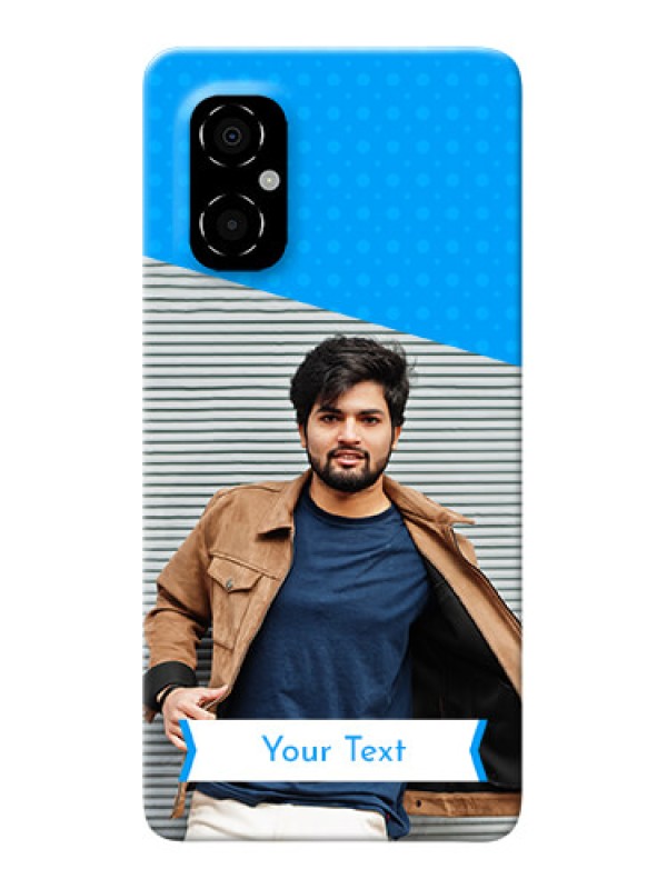 Custom Poco M4 5G Personalized Mobile Covers: Simple Blue Color Dotted Design