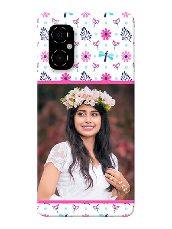 Custom Poco M4 5G Mobile Covers: Colorful Flower Design