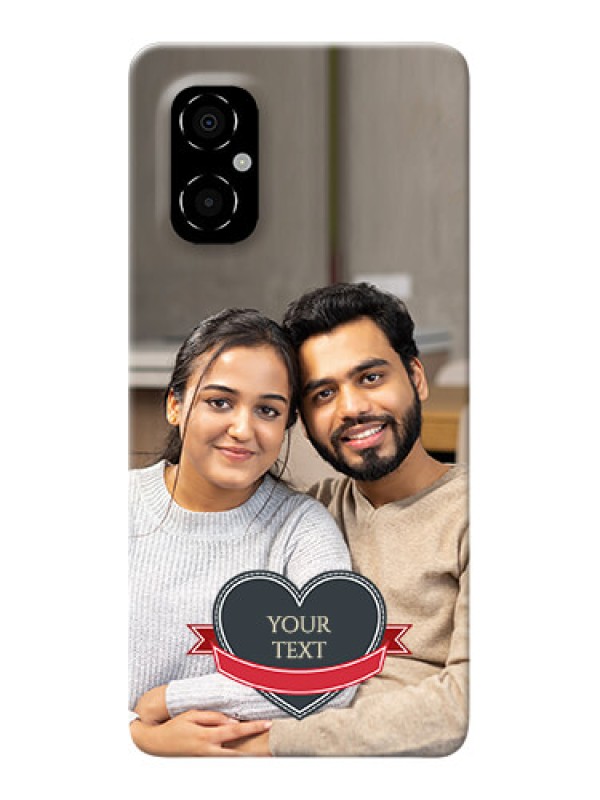 Custom Poco M4 5G mobile back covers online: Just Married Couple Design