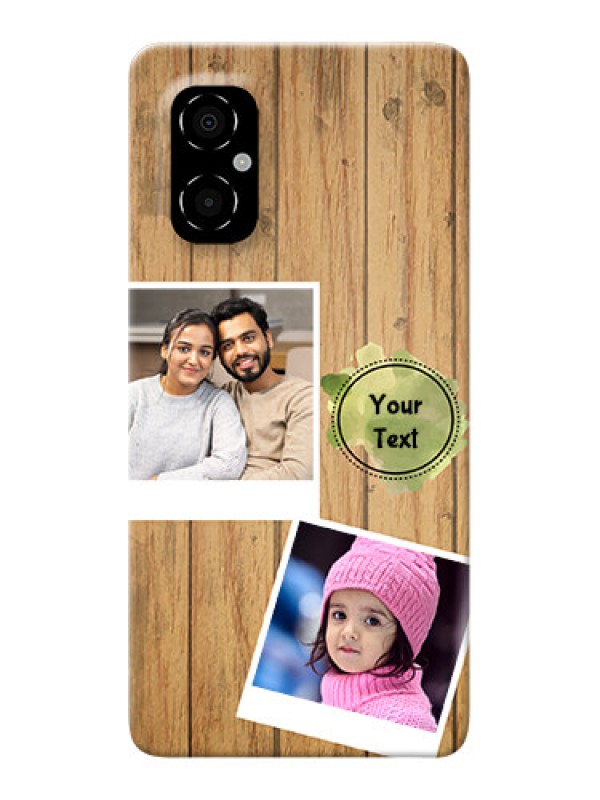 Custom Poco M4 5G Custom Mobile Phone Covers: Wooden Texture Design